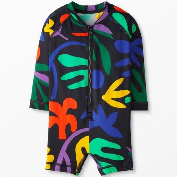 Hanna Andersson Baby Rash Guard Suit Girls 3-6M Boys Swim Tropical Rainforest - Picture 5 of 5